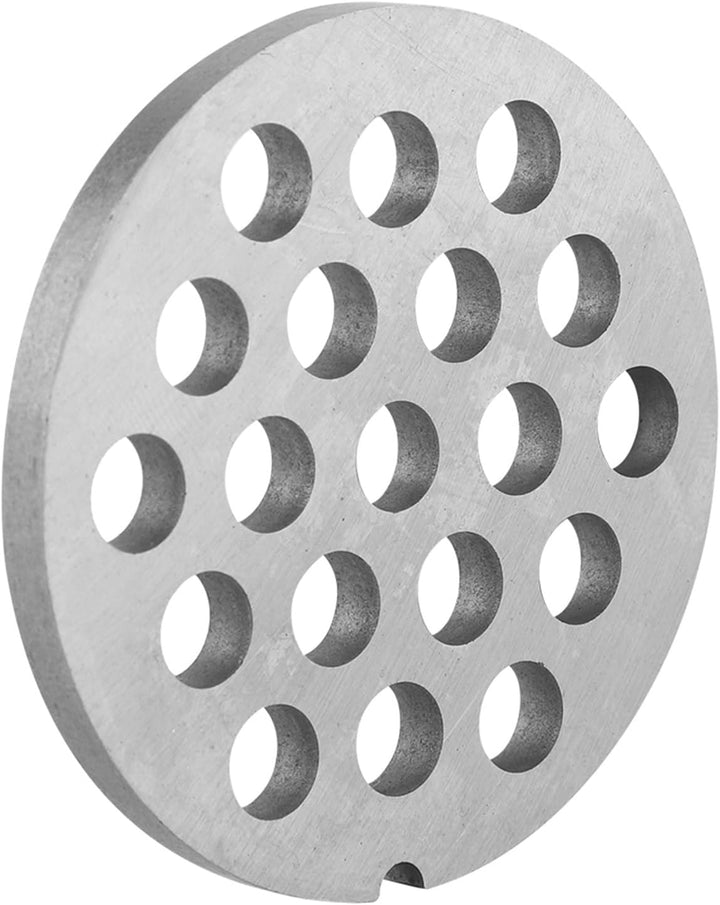 Kohlenstoffstahl Fleischwolfplatte Nr. 8, 61,5 x 61,5 x 5 mm, 8 mm Lochdurchmesser, Silber, Spülmasc