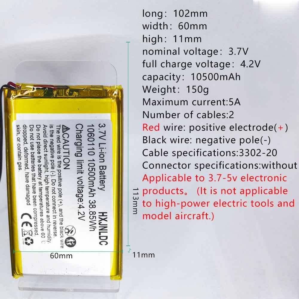 DC 3.7V 10500mah 1060110 li-ion Lithium Ionenpolymer Batteriewechsel für DIY 3.7-5v elektronische Pr
