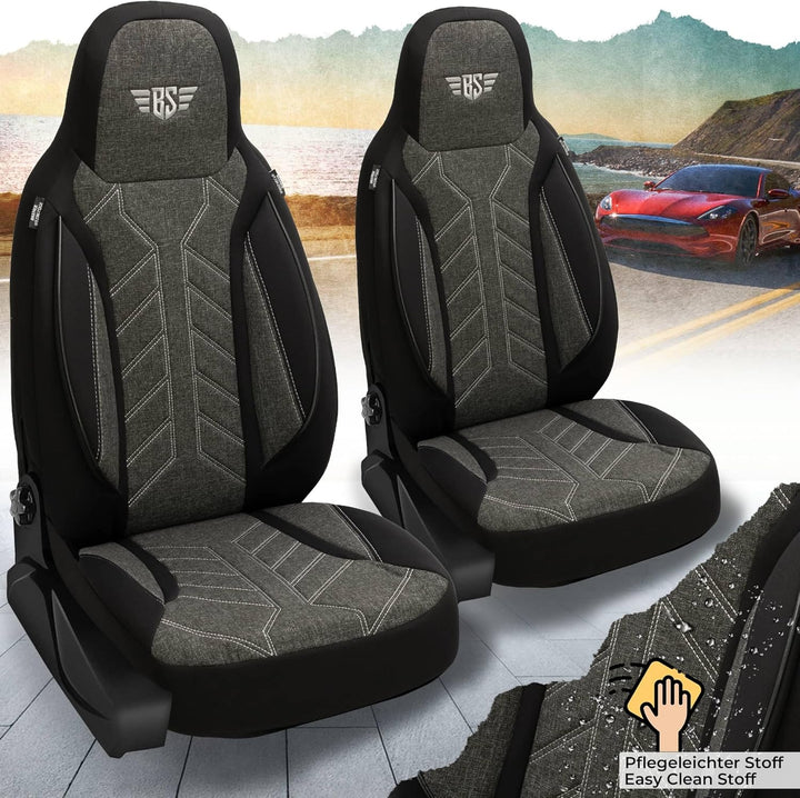 BREMER SITZBEZÜGE Mass Sitzbezüge Schonbezüge für Skoda Superb 3 Typ 3V PLKT204 PLKT204 - Schwarz/An