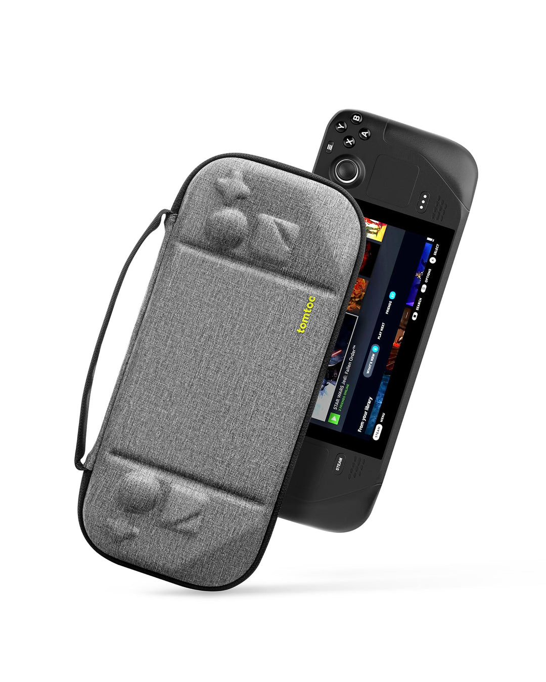 tomtoc Slim Hülle Case für Steam Deck/Steam Deck OLED, Rundumschutz Tasche Reise Tragetasche Hartsch