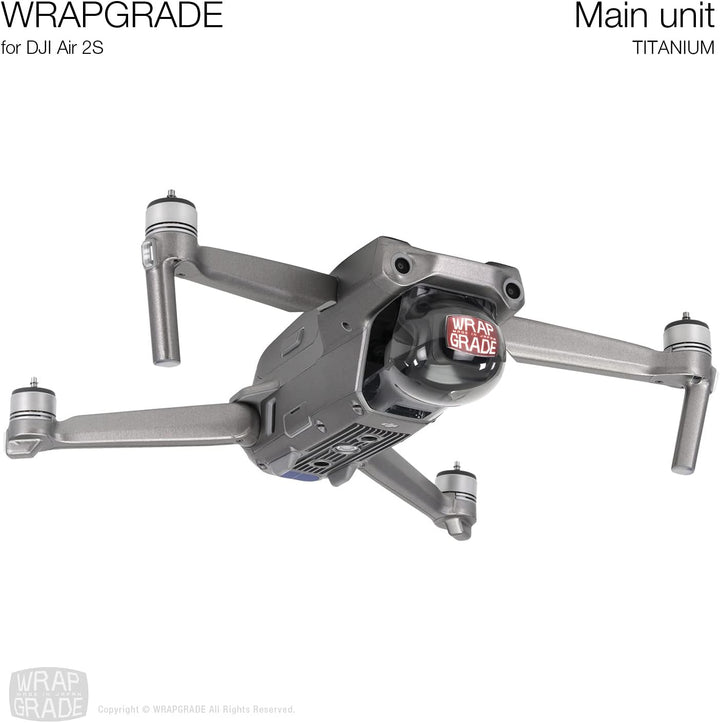 Wrapgrade Main Unit Skin kompatibel mit DJI Air 2S (Titanium)