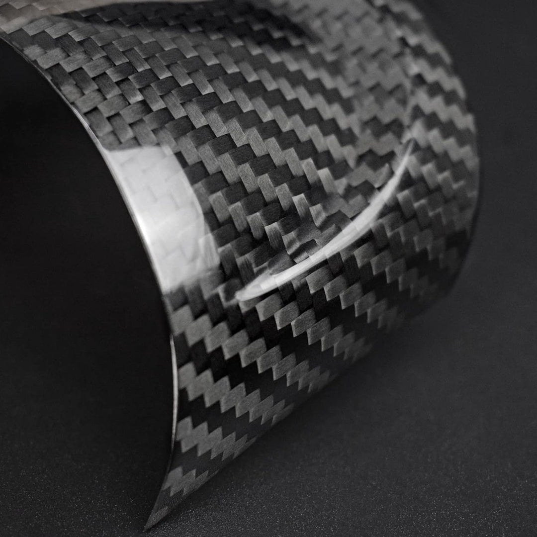 KUNGKIC Kohlefaser-Auto-Lenkrad-Tasten-Aufkleber für Mini Cooper R55 Clubman R56 R57 Zubehör Schwarz