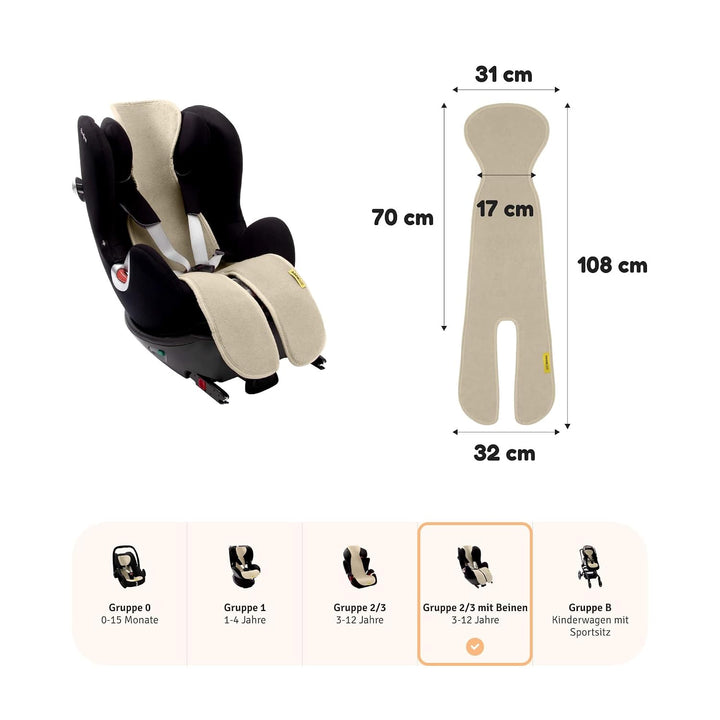 Aeromoov - Baby Sitzauflage Air Layer - Einlage Für Autositz oder Kinderwagen - Gruppe 2/3 mit Beine
