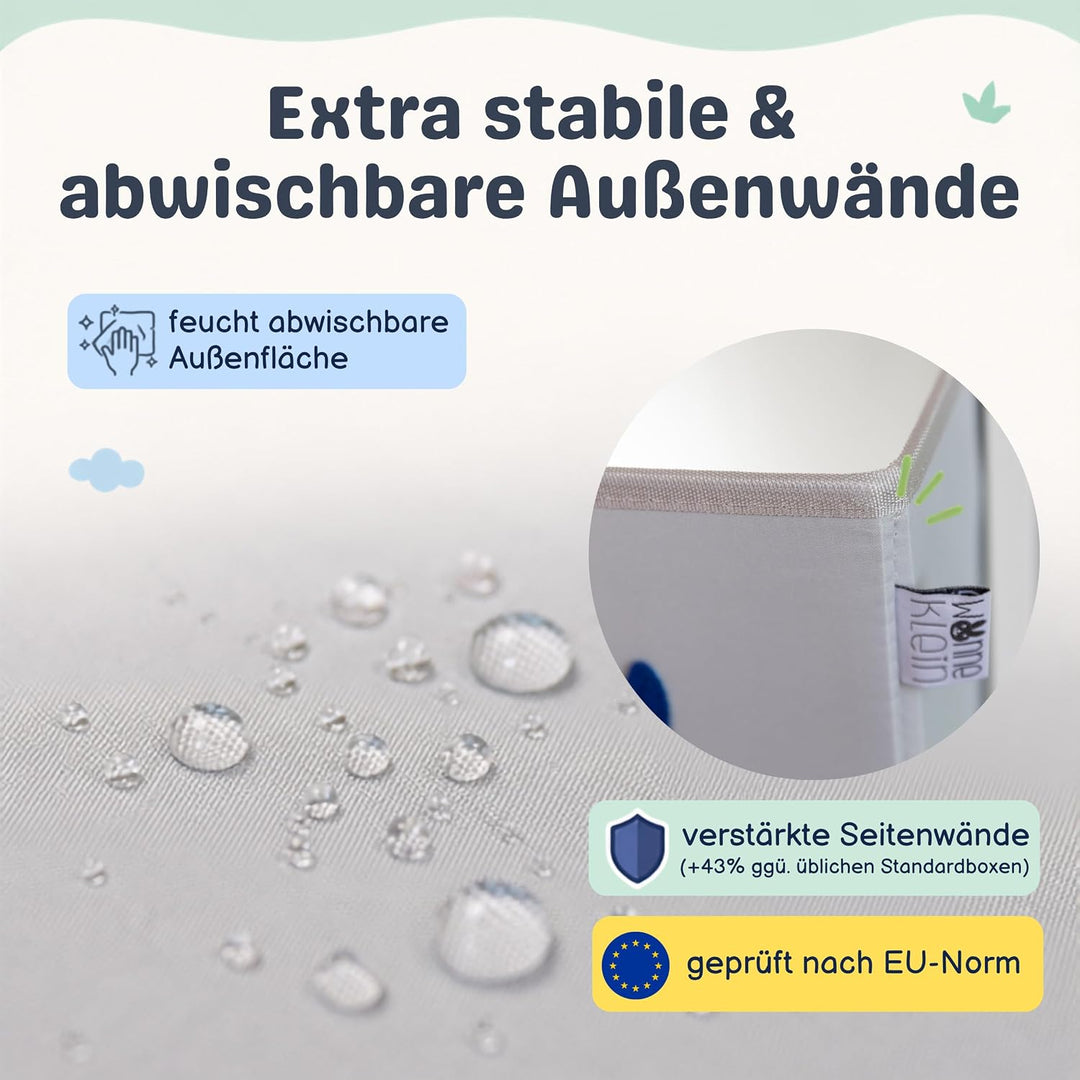 wonneklein Aufbewahrungsbox Kinder - 33x33x33 cm - Faltbare Spielzeugkiste mit Tiermotiv - Ordnungsb