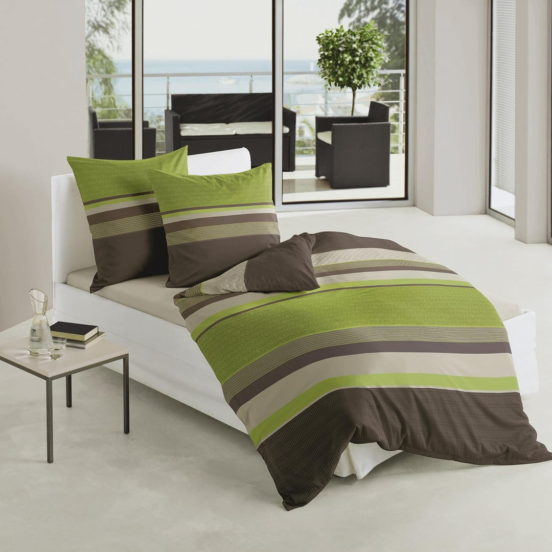 Bierbaum Bettwäsche 4630, Fein-Biber, Made in Germany, apfel 13, 135x200 + 80x80 cm 135 cm x 200 cm