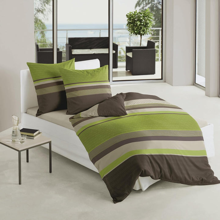 Bierbaum Bettwäsche 4630, Fein-Biber, Made in Germany, apfel 13, 135x200 + 80x80 cm 135 cm x 200 cm