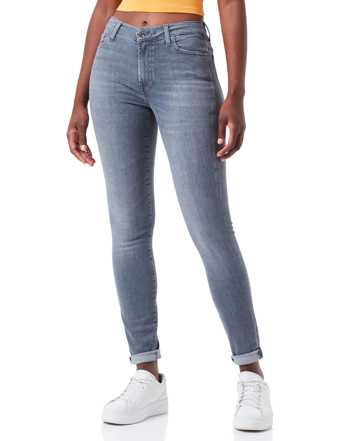 7 For All Mankind Damen Hw Skinny Slim Illusion Moon Tune with Embellished Squiggle Jeans 25W / 25L