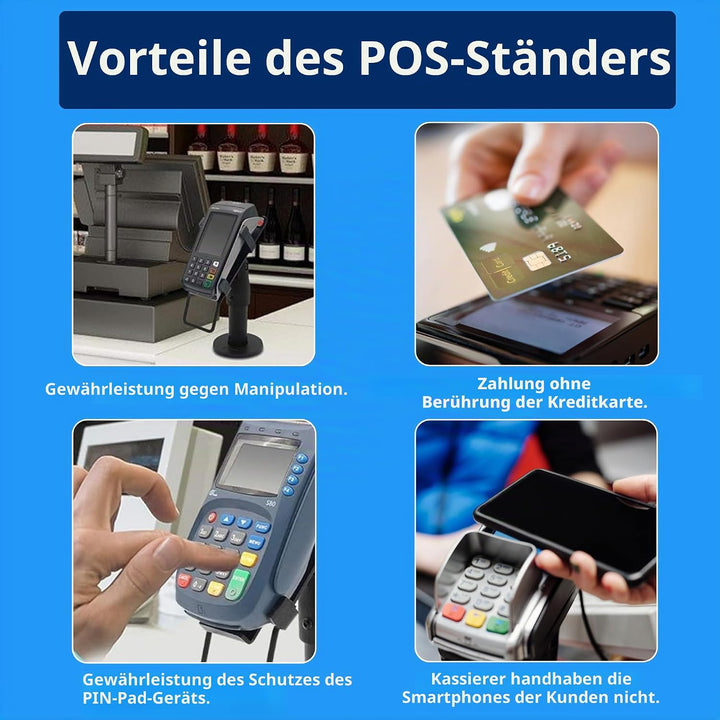 Stand PAX S80 Card Reader Payment Terminal, Swivels 180 ° and Tilt 45 ° 3M Adhesive Professional for
