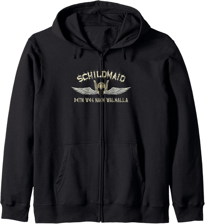 Wikinger Schildmaid Design Dein Weg nach Walhalla T-Shirt Kapuzenjacke