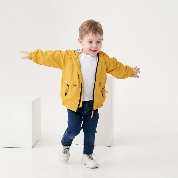 Volunboy Baby Kapuzen Jackets, Jungen Langarm Winddicht Mantel Cartoon Aufdruck Jacken 5-6 Jahre Gel