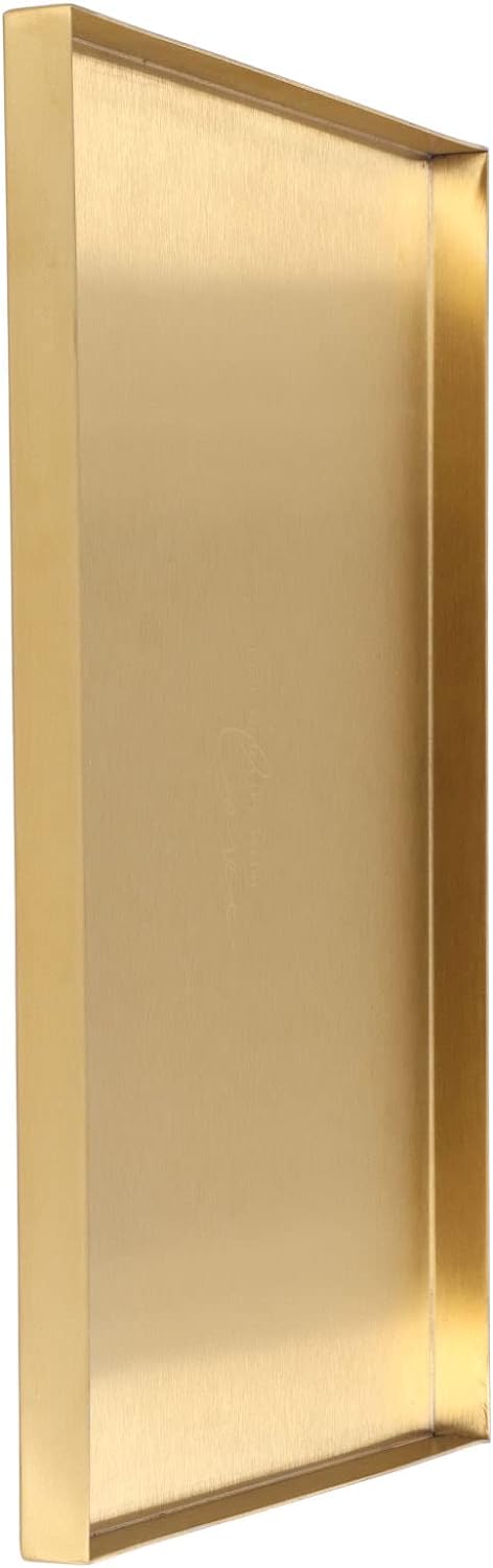 AMONIDA Deko Tablett, Gold Edelstahl Tablett Schlichtes Goldenes Tablett Im Europäischen Stil Für Wo