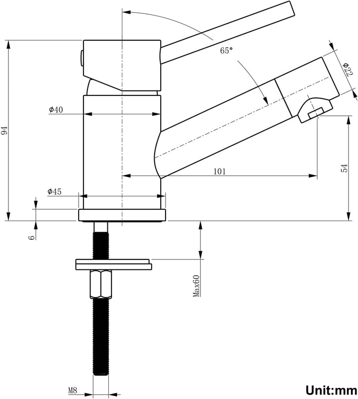 Tondiy Waschtischarmatur Kleiner Wasserhahn Bad, für kleine Waschbecken/Eckwaschbecken, Badarmatur M
