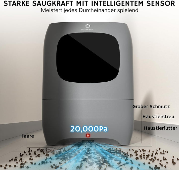 AIRTHEREAL T1 Berührungslose Saugkehrschaufel & Elektrische Kehrbesen Haarsauger – Automatisch per I