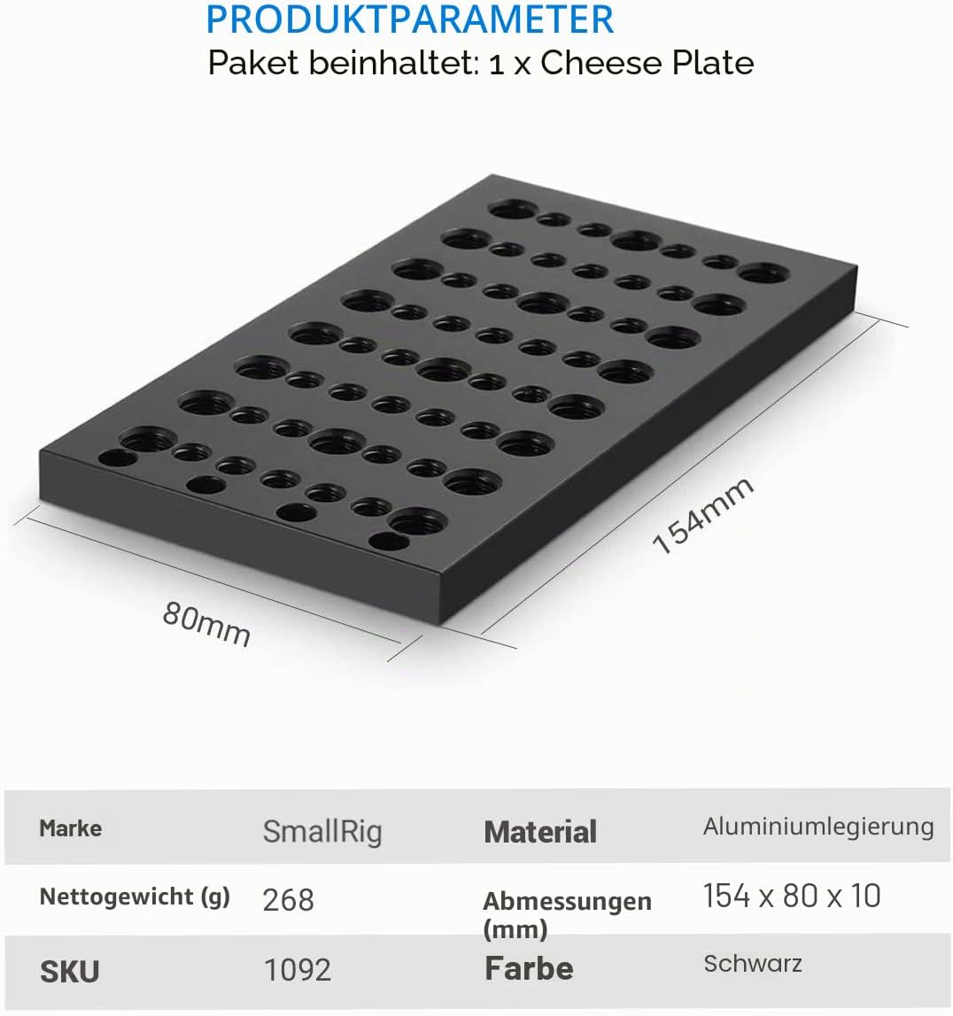 SMALLRIG Multifunktional Kühle Käseplatte, Kamera Befestigungsplatte - 1092