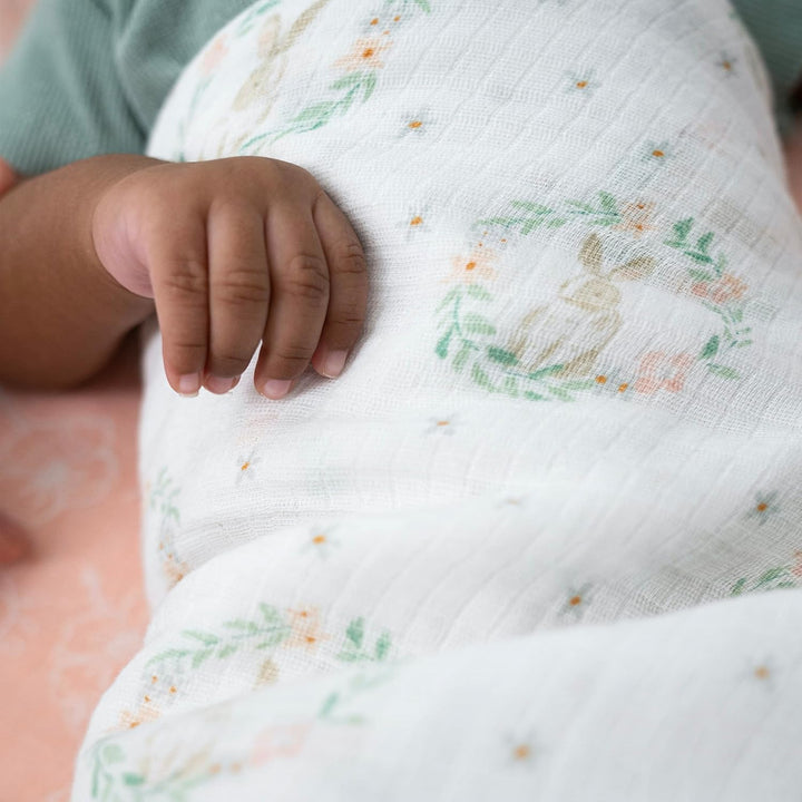 aden + anais™ Essentials Baumwoll-Musselin-Pucktuch Blushing Bunnies in 4er-Packung, Blushing Bunnie