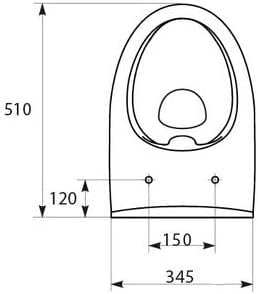 Ramm Toilettensitz | WC Sitz aus antibakteriellem Duroplast | Made in EU |kompatibel mit Cersanit Pa