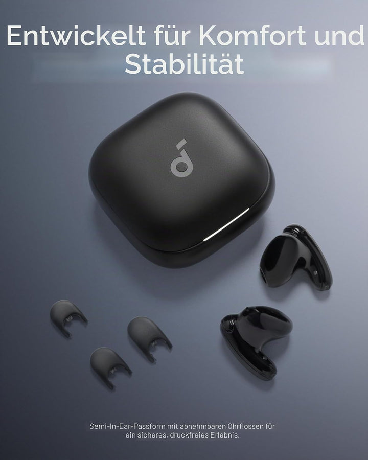 soundcore Liberty Buds by Anker, Semi-In-Ear-Design, Abnehmbare Ohrflügel, Adaptives Noise Cancellin
