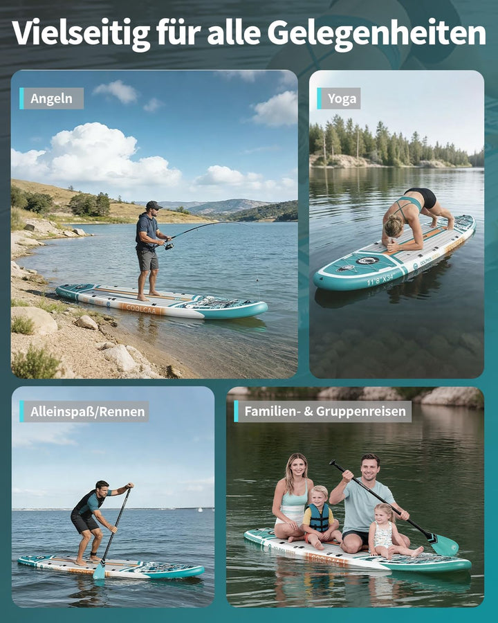 COOLCAA SUP Board, 355cm (Extra Gross) Stand Up Paddling Board, Aufblasbares Stand-Up Paddle Board m