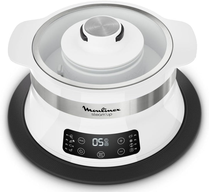 Moulinex Steam’Up Cuiseur Vapeur Steam Up Dampfgarer mit 8 Programmen, passt Sich an alle Formen von