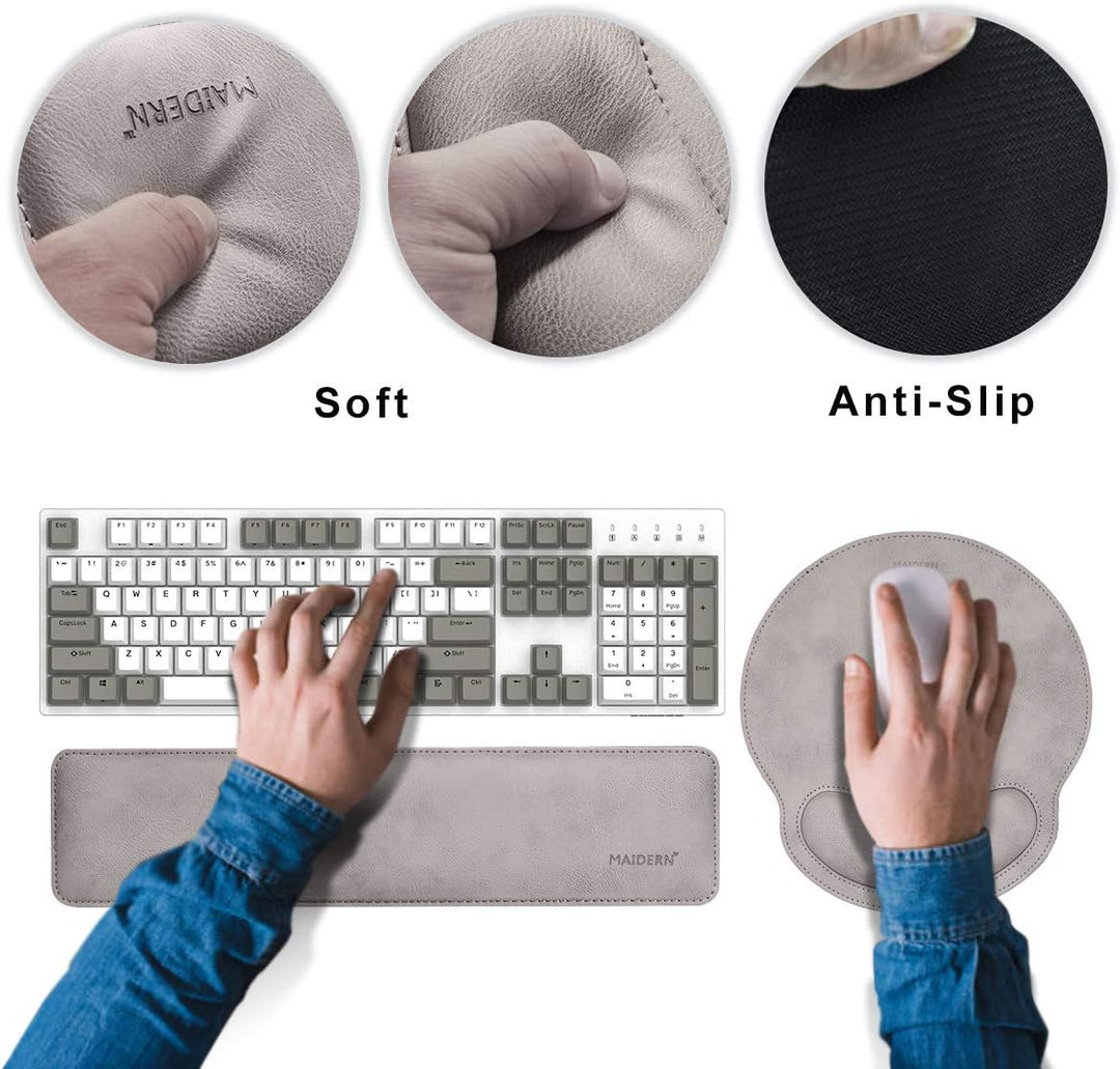 MAIDERN Memory Foam Set Tastatur-Handballenauflage und Mauspad mit Handgelenkkissenunterstützung für