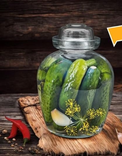 Kimchi -Glas Gärglas mit breiter Öffnung und Wasserverschluss Fermentieren Topf Gemüse Glastopf Glas