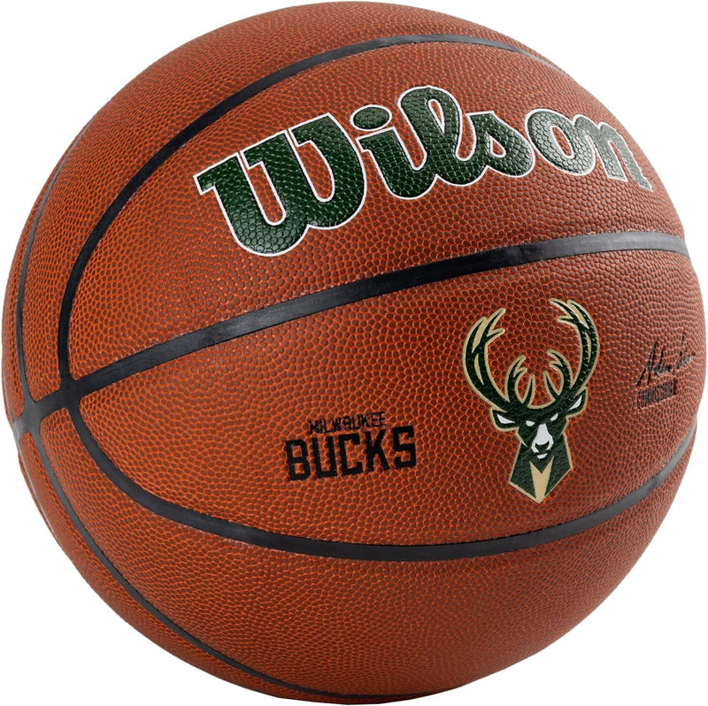 Wilson Unisex-Adult NBA Team Composite Basketball 7 Milwaukee Bucks, 7 Milwaukee Bucks