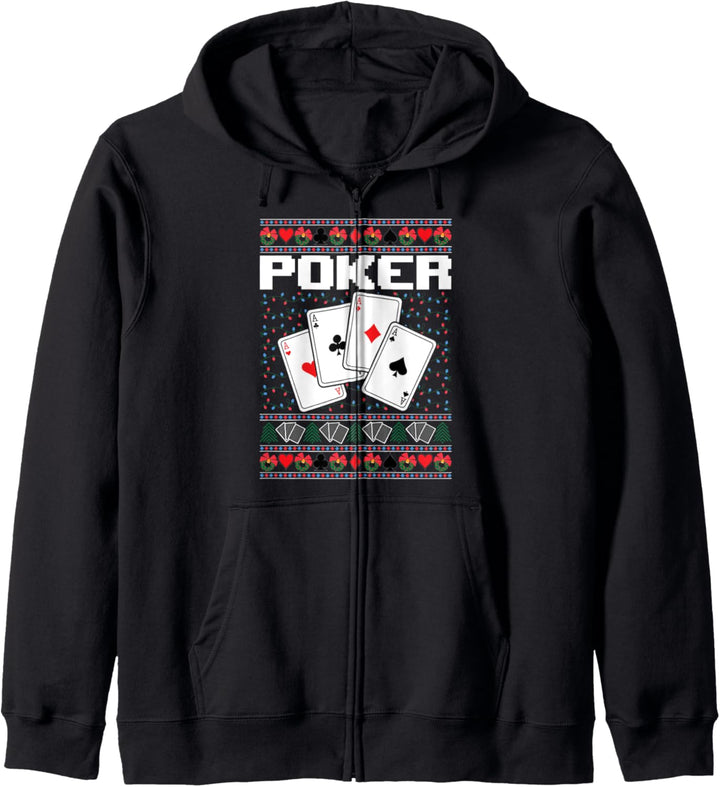 Poker Gifts Ugly Christmas Holiday Texas Hold Em Gambling Kapuzenjacke