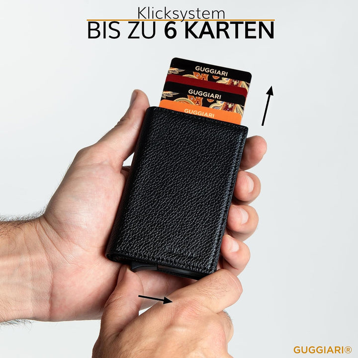 GUGGIARI® Kreditkartenetui - Kartenetui mit Münzfach/Kartenhalter mit Magnetverschluss - Aluminium R