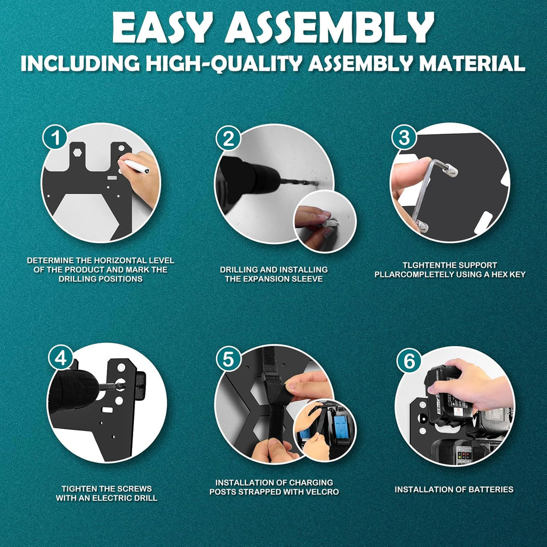 Wandhalterung für Makita ,Akku halterung für makita 4er Akkuhalter ,14,4V/18V Anwendbar auf makita w