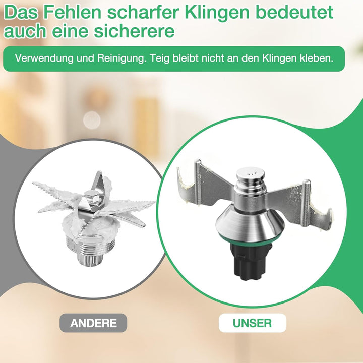 Edelstahl Teigmesser 304, Mixmesser Ersatz Zubehör Passend für Thermomix TM7/TM6/TM5, Antihaft Messe