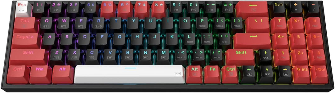 Redragon K628 Pro 75% Kabellose RGB-Gaming-Tastatur mit 3 Modi, 78 Tasten, Hot-swap-fähige Kompakte