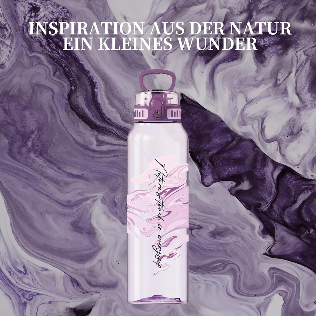 UZSPACE Trinkflasche Sport 1L, Tritan Bpa-Frei Trinkflasche Auslaufsicher mit Einhandbedienung, Kohl