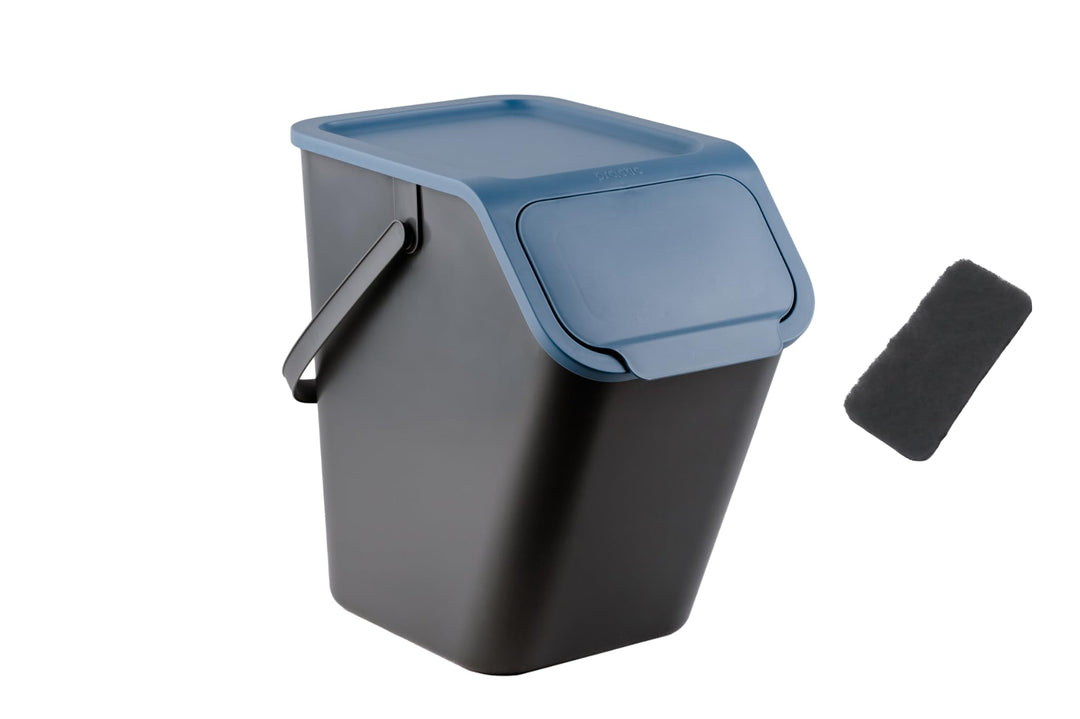 Go Practic Mülleimer Mit Deckel Küche 25 L Click-Function Kohlefilter Abfalleimer Mülltrensystem Abf