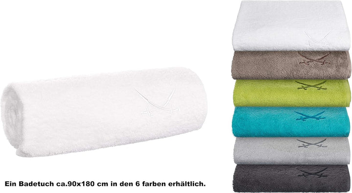 Sansibar Badetuch mit gesticktem Säbel Logo Strandtuch Saunatuch 100% Baumwolle 90x180 cm Einzeln We