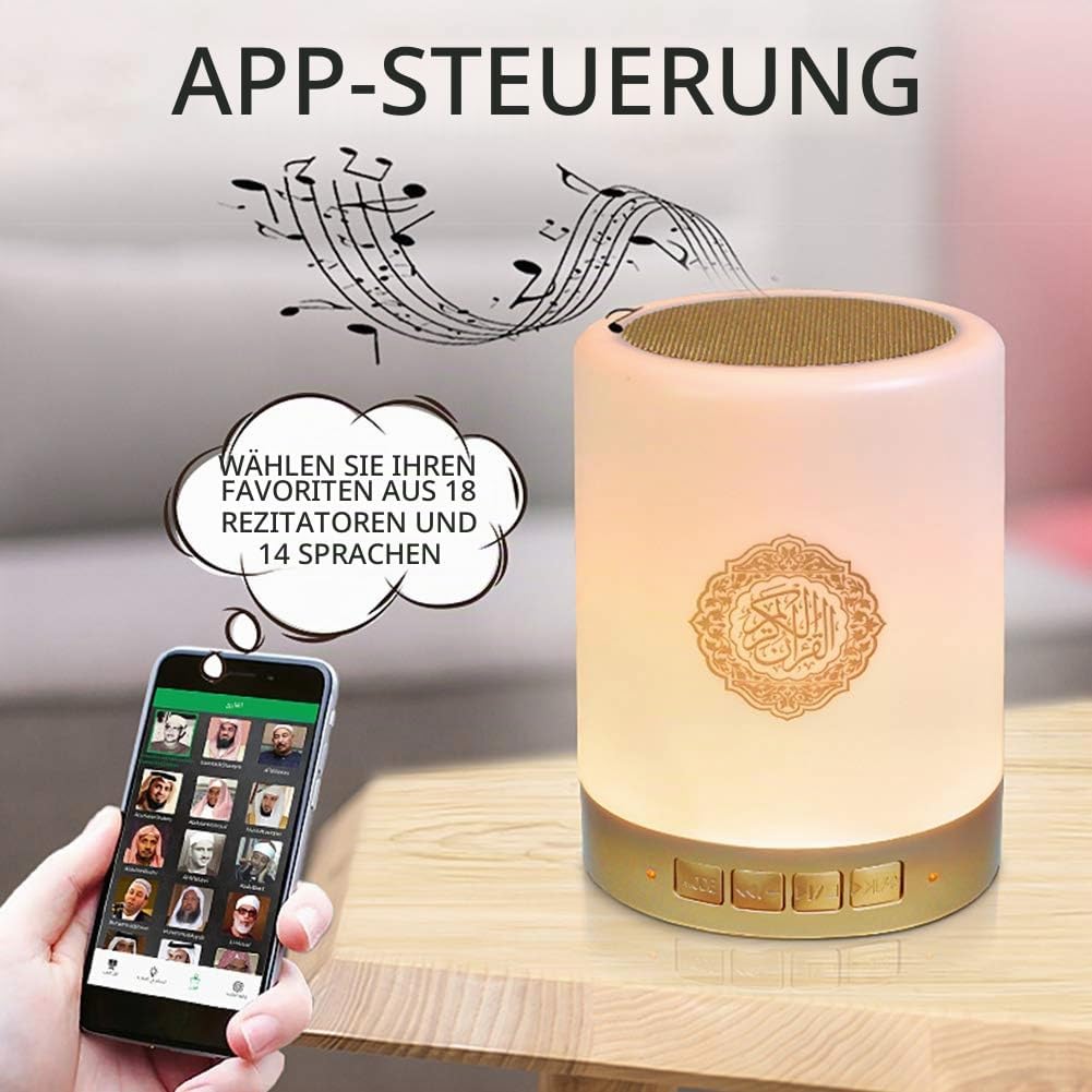 Al salama Quran Lautsprecher Lampe, Tragbare LED Bluetooth Touch Nachtlicht mit Fernbedienung &amp;APP,