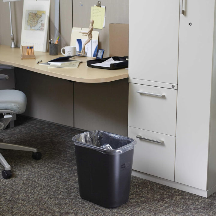 Rubbermaid Commercial Products Deskside Mülleimer 26 L Schwarz – Kleiner Abfallbehälter aus Kunststo
