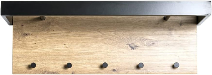 HAKU Möbel Wandgarderobe, MDF, eiche-schwarz, B 70 x T 25 x H 24 cm 70 x 25 x 24 Eiche-schwarz, 70 x