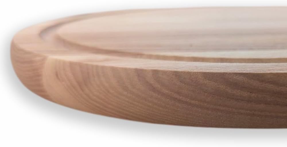 Generisch Pizzateller aus Eiche und Esche ⌀30/40cm, Schneidbrett aus Holz,Pizzabrett, Holzteller für