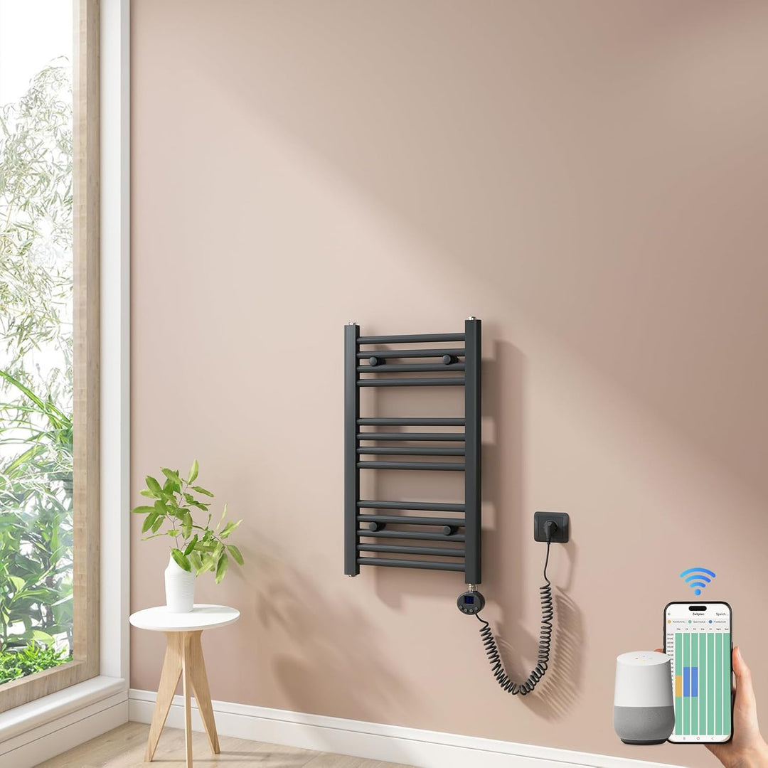 Heilmetz Smart WiFi Badheizkörper Elektrisch 70x40cm Elektrischer Handtuchtrockner mit Thermostat un