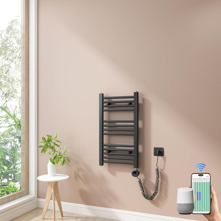 Heilmetz Smart WiFi Badheizkörper Elektrisch 70x40cm Elektrischer Handtuchtrockner mit Thermostat un