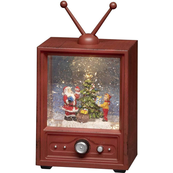 Konstsmide LED Fernseher mit Weihnachtsmann und Kind, wassergefüllt, wählbare Energiefunktion, 8 kla