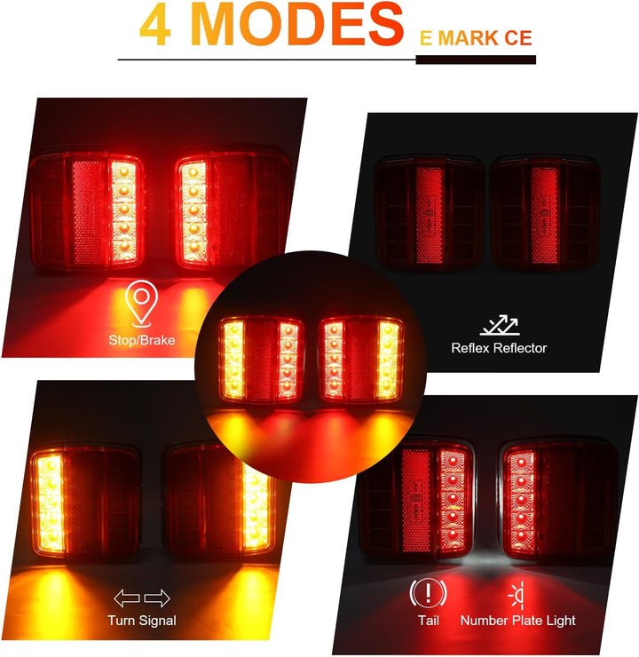 LED Anhänger Rückleuchter Set, 12/24V Magnetische drahtlose LED Wasserdichte Rückleuchten, Anhänger