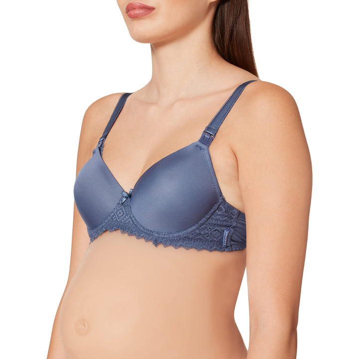 Noppies Damen Deluxe Geo Lace Triangle Nursing Bra Umstands-BH 85F Blau (Moon Light C133), 85F Blau