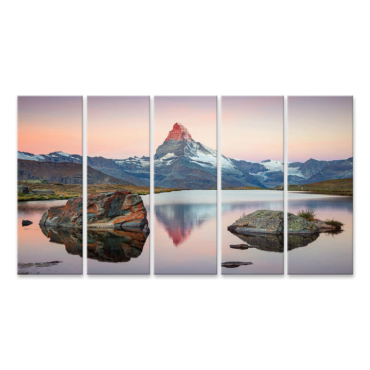 islandburner Bild auf Leinwand Matterhorn Schweizer Alpen Landschaft Bilder Wandbilder Poster Leinwa