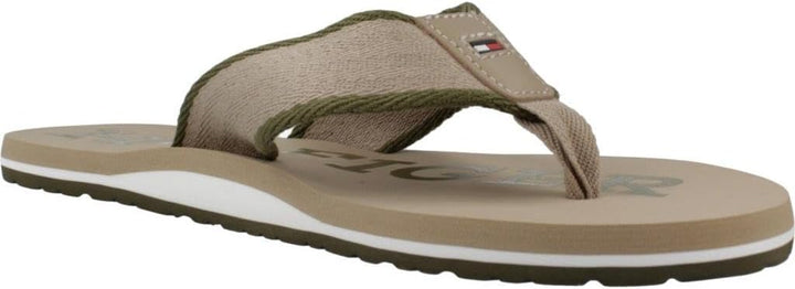 Tommy Hilfiger Herren Patch Hilfiger Beach Sandal Flip-Flop 40 EU Beige, 40 EU Beige