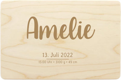 Personalisierbare Erinnerungskiste mit Name I aus Kiefern-Holz I 30x20x14 cm, 30x20x14