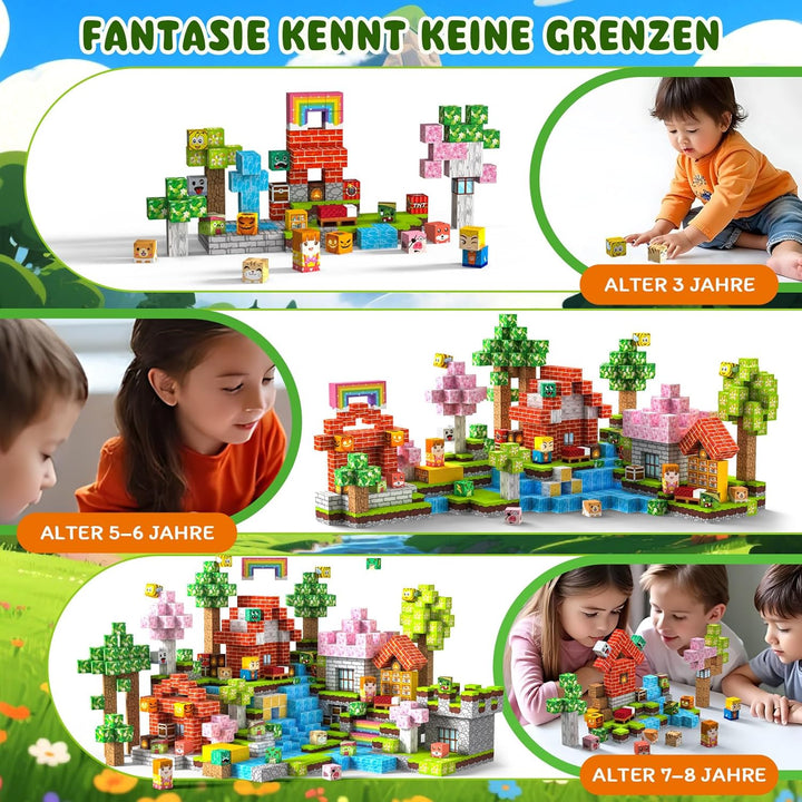 Crifeton Magnetische Bausteine 150 PCS 2CM, Montessori Spielzeug Magnete Kinder, Magnetische Bauwelt