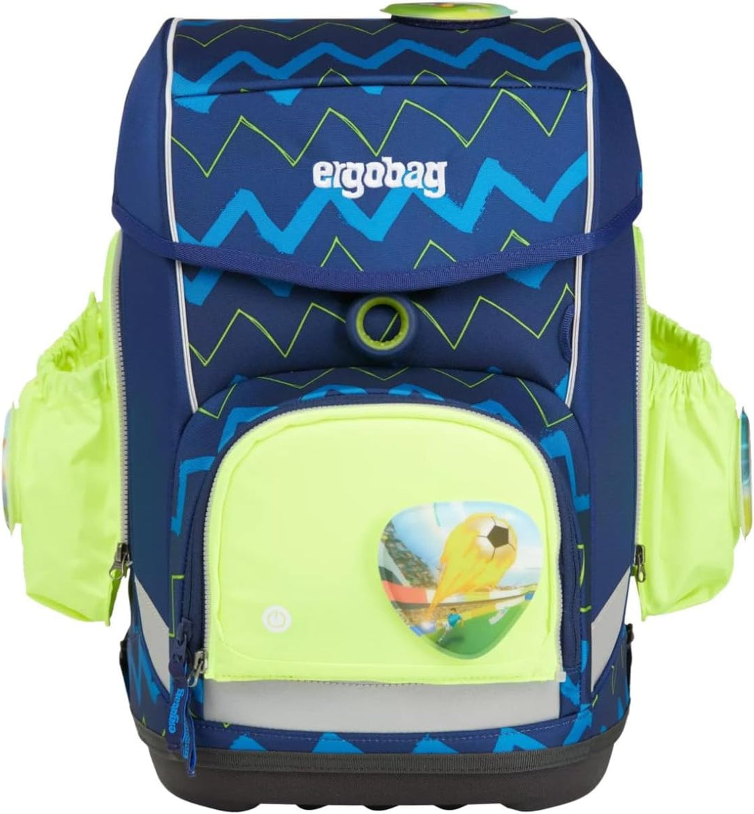 ergobag Fluo LED Seitentaschen Set Geeignet für pack, cubo, cubo light und wide Einheitsgrösse Gelb,