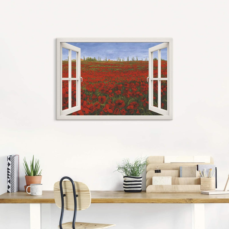 ARTland Leinwandbilder Wandbild Bild auf Leinwand 100x70 cm Landschaften Fensterblick U1TK 4 Jahresz