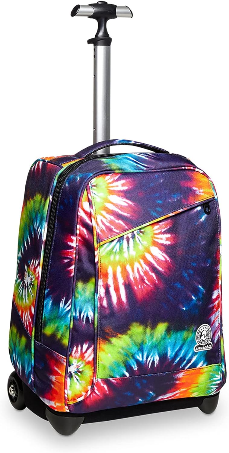 TROLLEY INVICTA TIE&DYE, 2 in 1, Schulranzen mit Rollen, Rucksack mit Trolleyfunktion für Kinder, ab